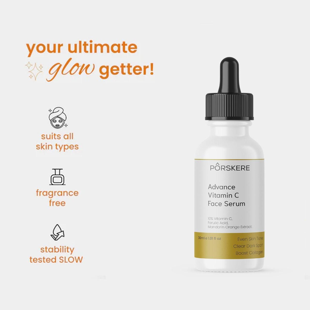 Porskere Advanced Vitamin C Face Serum 30ML (Pack of 2)