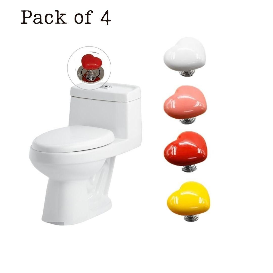Toilet Press Button Heart Shape (Pack of 4)