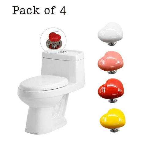Toilet Press Button Heart Shape (Pack of 4)